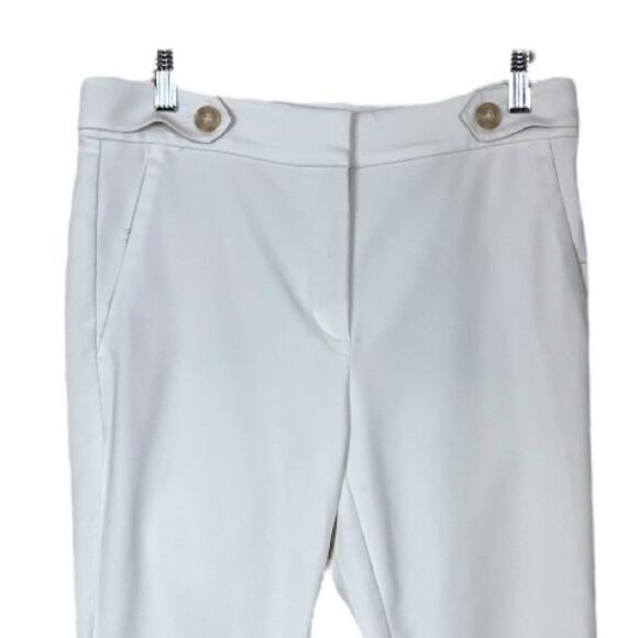 LOFT Skinny Ankle Pants High Rise Flat Front Slim Fit Solid White Women’s Size 4 - Picture 3 of 6